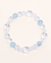 Aqua Aura - Aquamarine & Clear Quartz Bubble Bracelet